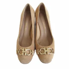 Salvatore Ferragamo サルヴァトーレフェラガモ 19776 スエード ガンチーニ金具 パンプス チャンキーヒール サイズ22.5cm 【中古】