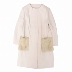 MIUMIU ミュウミュウ ステンカラーコート ギャザーAライン ブラック