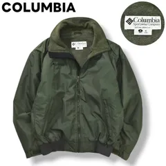コロンビア COLUMBIA ウォームアップ ジャケット 裏地 フリース ジップアップ ジャンパー ウィンドブレーカー ロゴ 刺繍 M オリーブ アウトドア カジュアル ウェア タウンユース レジャー メンズ