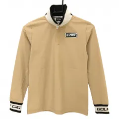 【美品】シーピージー 長袖ハイネックシャツ ベージュ×白×黒 ハーフジップ 裏起毛 レディース 1(S) ゴルフウェア 2023年モデル CPG