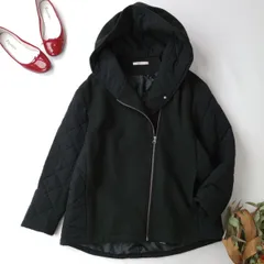 PREFERIR プレフェリール キルティング 切り替え フーデットコート アウター 羽織 36/S 黒 ブラック (84Y＋0484)25F