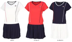 フィラ FILA テニス ワンピース レディース ウェア テニスウェア エンボスドットメッシュ バックホールメッシュ アクアツイストエアーストライプ 吸湿 速乾 ステインガード 軽量  VL2940 20 フィラネイビー