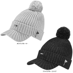 アディダス adidas ゴルフ COLD.RDY プレートロゴ バイザーニットキャップ レディース 帽子 CAP 保温 フリース ニット サンバイザー キャップ ゴルフコース ゴルフウェア  JTC36 IS4860 ブラック/グレーファ
