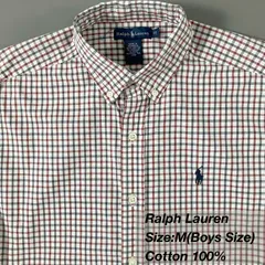 Ralph Lauren（ラルフローレン） タッターソール ボタンダウンシャツ M（S相当）／コットン100％ ボーイズライン