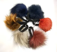 ファー　ボンボン　ヘアゴム6個セット