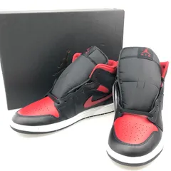 【未使用品】NIKE ナイキ DQ8426-067 AIR JORDAN 1 MID BLACK VARSITY RED-SUMMIT WHITE 【160-251126-SY-02-iwa】