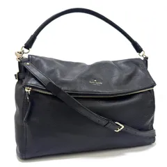 ケイトスペード コブルヒル リトルミンカバッグ 2way ハンドバッグ ショルダーバッグ ワンショルダーバッグ 肩掛け 斜め掛け 鞄 ブラック 黒 ゴールド レザー シボ革 本革 フラップ Cobble Hill kate spade