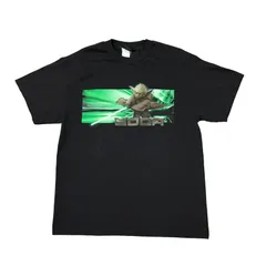 00s Star Wars Lucas Film Yoda Black tee スターウォーズ ヨーダ Tシャツ