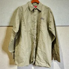 Afterbase　アフターベース メンズ　長袖シャツ　カーキ　XXL　両胸ポケット　ロゴ刺繍