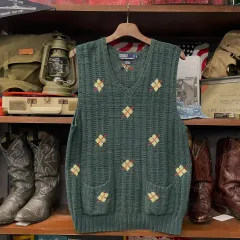 90s ポロ ラルフローレン ハンドニット アーガイル パータン Vネック ニット ベスト