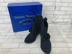 VIVIENNE WESTWOOD ANGLOMANIA FOR Melissa NAVY ヴィヴィアンウエストウッド メリッサレディース US5 ネイビー ショートブーツ ラバー