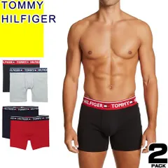 トミーヒルフィガー TOMMY HILFIGER ボクサーパンツ 2枚セット 2枚組 メンズ 下着 アンダーウェア ロング 綿 おしゃれ 大きいサイズ ブランド プレゼント 黒 ブラック グレー BOXER BRIEFS 2 PACK 09T3506