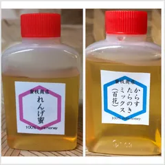 【非加熱・生はちみつ】れんげ50g&からすたらのき百花蜜50g(2本セット)
