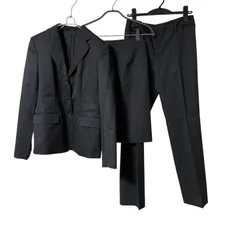 Z1613【美品】COMME CA ISM コムサイズム スーツ パンツ スカート ジャケット 3点セット 3ピース セットアップ ダークグレー サイズS