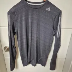 アディダス ランニング 長袖 Tシャツ グレー