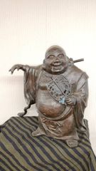 ☆照雲 作 布袋様 置物☆真鍮製 縁起物 高さ約64cm 約19.8kg 作家物