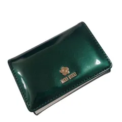 Z1621Mary Quant　マリークワント　ワンポイントデイジー　合皮エナメル財布　折り畳み　カード入れ　小銭入れ　裏地　箱付き　レディース