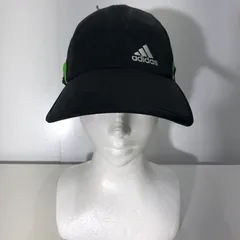 adidas/アディダス スポーツキャップ ワンポイントプリント CHINA製 57～60㎝ ブラック/ライトグリーン