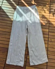 アイボリー ワイド リネン パンツ