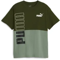 プーマ PUMA PUMA POWER カラーブロック Tシャツ キッズ 半袖 Tシャツ トップス トレーニング クラブ活動 通園 通学 レジャー 普段着 部屋着 ジュニア 子供  678558 31 MYRTLE