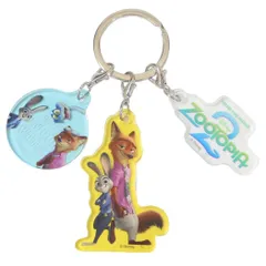 【メール便】ズートピア2 キーリング 3チャームキーホルダー B ディズニー ティーズファクトリー 3連 アクキー キャラクター グッズ 
