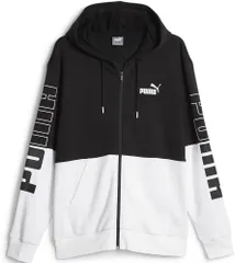 プーマ PUMA PUMA POWER カラーブロック フーデッドジャケット メンズ パーカー トップス フルジップ 長袖 スウェット 裏毛 防寒 保温 フィットネス ジム  678487 01 PUMABLACK