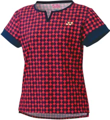 ヨネックス YONEX テニス ウィメンズゲームシャツ 硬式 シャツ Tシャツ ウエア トップス 半袖 トーナメント ツアー ゲーム 試合 練習 トレーニング 吸汗 速乾 レディース 女性  20741 688 クリスタルレッド