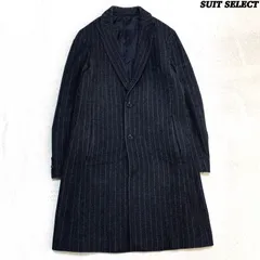 SUIT SELECT チェスターコート 中綿入り バイウォーム ウールブレンド ストライプ SKINNY スキニー BISHU JAPAN Lサイズ グレー スーツセレクトのサムネイル