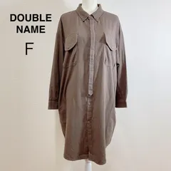 DOUBLE NAME ダブルネーム ダブルポケットシャツワンピース シャツワンピース ブラウン 羽織り ロングシャツ カジュアル レディース Fのサムネイル