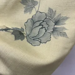 真綿紬 手書きの染め 花柄 付下げ 正絹 着物 MK-1608