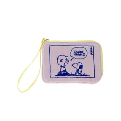 【メール便】スヌーピー フラットポーチ 刺繍フラットポーチ ピンク ピーナッツ サンスター文具 小物入れ カード収納 キャラクター グッズ 