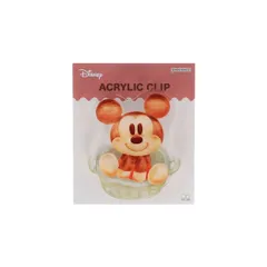 【メール便】ミッキーマウス クリップ アクリルクリップ Nuiパン ディズニー サンスター文具 事務用品 ダイカットクリップ キャラクター グッズ 