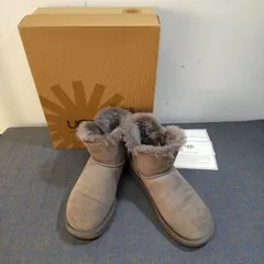 UGG　アグ　W MINI BAILEY BUTTON　3352 W　グレー　23cm　ムートンブーツ　★L1484