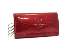 LOUIS VUITTON ルイヴィトン M91976 モノグラムヴェルニ ミュルティクレ4 4連 キーケース 鍵入れ ポムダムール レッド系 DI3582