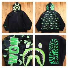 1st camo neon シャーク パーカー Lサイズ shark full zip hoodie a bathing ape BAPE CAMO エイプ ベイプ アベイシングエイプ yi7704