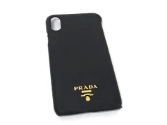 PRADA プラダ レザー  iPhone XS Max 対応 アイフォンケース スマホケース メンズ レディース ブラック系 DK3199