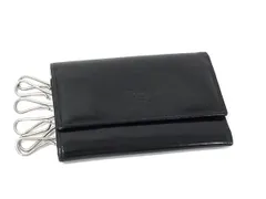 PRADA プラダ パテントレザー 6連 キーケース 鍵入れ メンズ レディース ブラック系 DK3569