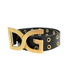 DOLCE&GABBANA ドルチェ&ガッバーナ ベルト 表記サイズ:90CM 38INCH レザー DGロゴ    ブラック/ゴールドカラー レディース / 240001167899