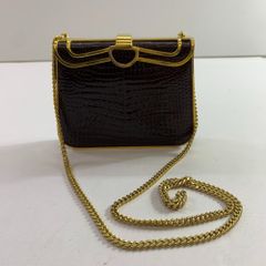 極美品✨】クワンペン クロコダイル ショルダーバッグ 八角形 レザー 