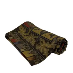 ETRO(エトロ) ストール(ショール)美品  - ダークブラウン×ダークイエロー×マルチ ペイズリー柄 ウール、シルク