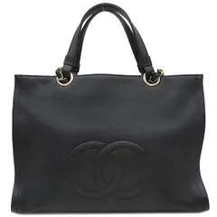 シャネル CHANEL トートバッグ チェーンショルダー レザー ブラック ゴールド金具 黒 ココマーク 肩掛け  ランダムシリアル【中古】