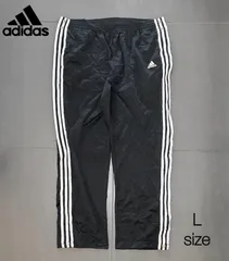 adidas アディダス　スリーストライプ ジャージ トラックパンツ　ブラック　Lサイズ