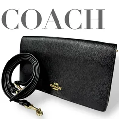 ☆★COACH コーチ★ショルダーバッグ　ショルダーウォレット　斜め掛け　ショルダー紐取り外しOK　ブラック　シボレザー　ロゴ★　♯2088