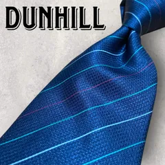 dunhill ダンヒル ストライプ柄 ドット柄 ネクタイ ネイビー