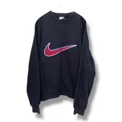 NIKE ナイキ 90s 00s Y2K ビッグスウォッシュ ビンテージスウェット プルオーバー 長袖 白タグ トレーナー メンズ サイズL　ブラック 秋 ゴーゴー古着マルイ北千住店 38 No.久K945Y