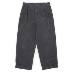 クラフト&バロー croft & barrow 00s 2000年代 2タック 太畝コーデュロイトラウザー パンツ 定番 USA ヴィンテージ アメリカ 古着 メンズ ズボン・パンツ チャコールグレー 実寸W32 L28【中古】