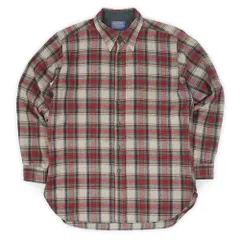 ペンドルトン PENDLETON 70s 70年代 レギュラーカラー ウールシャツ MADE IN USA アメリカ製 旧タグ 定番 ヴィンテージ 古着 メンズ シャツ グレー系 チェック柄 L【中古】
