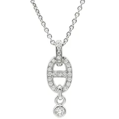 エルメス HERMES ネックレス シェーヌダンクル アンシェネ ホワイトゴールド 18K 750AU WG ダイヤモンド 29石 【中古】