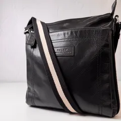 ✨Bランク　BALLY　ショルダーバッグ　メッセンジャーバッグ　bag　レザー　black　メンズ　「97EL」