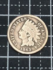 アメリカ銅ニッケル】1863 インディアンヘッド・セント／南北戦争期の